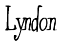 The image is of the word Lyndon stylized in a cursive script.