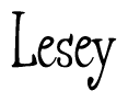 The image is of the word Lesey stylized in a cursive script.