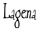 The image is a stylized text or script that reads 'Lagena' in a cursive or calligraphic font.
