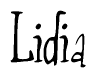 The image is of the word Lidia stylized in a cursive script.