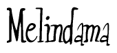 The image is of the word Melindama stylized in a cursive script.