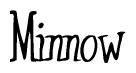 The image contains the word 'Minnow' written in a cursive, stylized font.