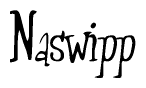 The image contains the word 'Naswipp' written in a cursive, stylized font.