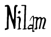 The image is a stylized text or script that reads 'Nilam' in a cursive or calligraphic font.