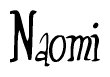 The image contains the word 'Naomi' written in a cursive, stylized font.