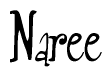 The image contains the word 'Naree' written in a cursive, stylized font.