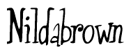 The image is of the word Nildabrown stylized in a cursive script.