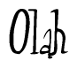 The image is a stylized text or script that reads 'Olah' in a cursive or calligraphic font.