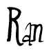 The image is of the word Ran stylized in a cursive script.