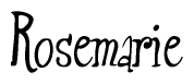 The image is a stylized text or script that reads 'Rosemarie' in a cursive or calligraphic font.