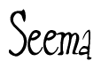 The image contains the word 'Seema' written in a cursive, stylized font.