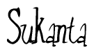 The image is of the word Sukanta stylized in a cursive script.