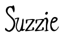The image is of the word Suzzie stylized in a cursive script.