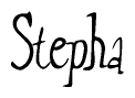 The image contains the word 'Stepha' written in a cursive, stylized font.
