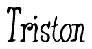 The image is of the word Triston stylized in a cursive script.