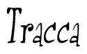 The image is of the word Tracca stylized in a cursive script.