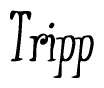 The image is of the word Tripp stylized in a cursive script.