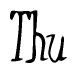 The image is a stylized text or script that reads 'Thu' in a cursive or calligraphic font.