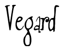 The image is of the word Vegard stylized in a cursive script.