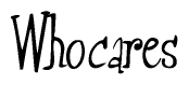 The image contains the word 'Whocares' written in a cursive, stylized font.