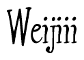 The image contains the word 'Weijiii' written in a cursive, stylized font.