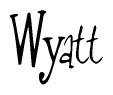 The image contains the word 'Wyatt' written in a cursive, stylized font.