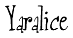 The image contains the word 'Yaralice' written in a cursive, stylized font.