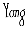 The image contains the word 'Yong' written in a cursive, stylized font.