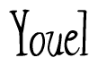 The image is of the word Youel stylized in a cursive script.