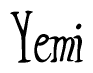 The image is a stylized text or script that reads 'Yemi' in a cursive or calligraphic font.