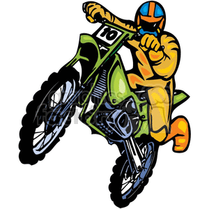 Motocross biker clipart.