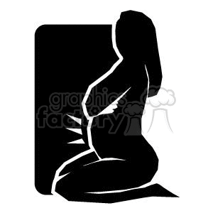 Pregnant Woman Kneeling holding still clipart.
