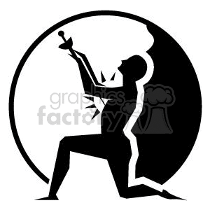 man stabbing self with sword clipart.