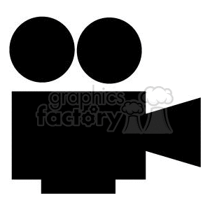 black and white movie camera clipart. Commercial use image # 371603