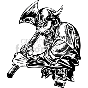 Viking holding an axe clipart.