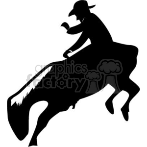 vector vinyl-ready vinyl ready clip art images graphics signage cowboy cowboys west western rodeo rodeos wild bronco bucking bull bulls silhouette black white