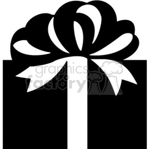 Big Black and White Gift with a Very Large Bow clipart. Royalty-free image # 371982
