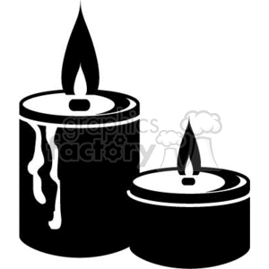 Two Black and White Candles  clipart. Commercial use image # 371987