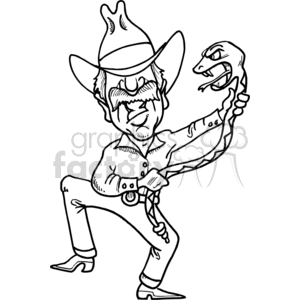 cowboy fighting a snake clipart. Royalty-free image # 372092