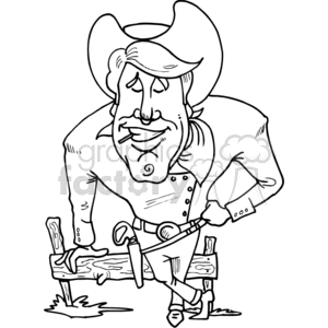 cowboy drawing clipart. Commercial use image # 372102