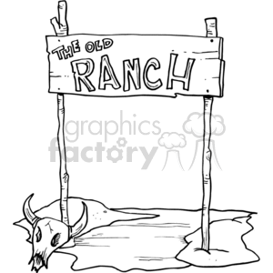 The old ranch western sign clipart. Commercial use image # 372107
