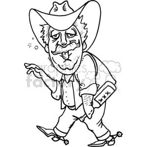 drunken cowboy drawing clipart. Commercial use image # 372117