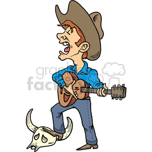 cowboy singing clipart. Royalty-free image # 372122