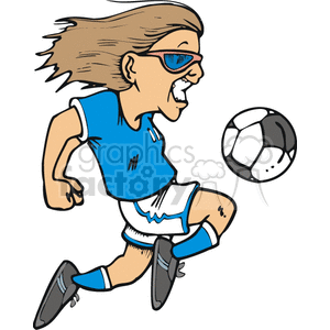   girl girls teenager soccer player players ball balls kick sports sport  girlsoccer013.gif Clip Art  kicking kneeing cartoon wmf