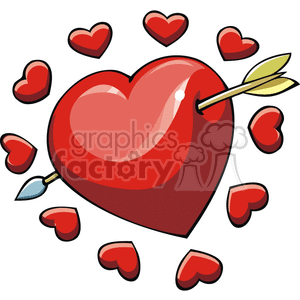 Valentines heart with an arrows.