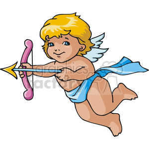 clipart - Baby cupid waiting to shoot.