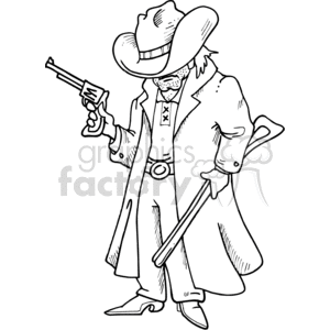 gunslinger holding a pistol and rifle clipart. Royalty-free image # 373474
