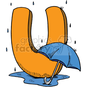 vector alphabet alphabets cartoon funny letter letters u umbrella umbrellas rain raining