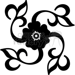 clipart - Flower with vines growing off.