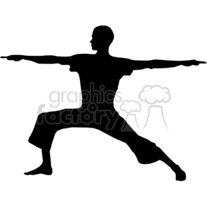 clipart - silhouette of a women doing yoga.